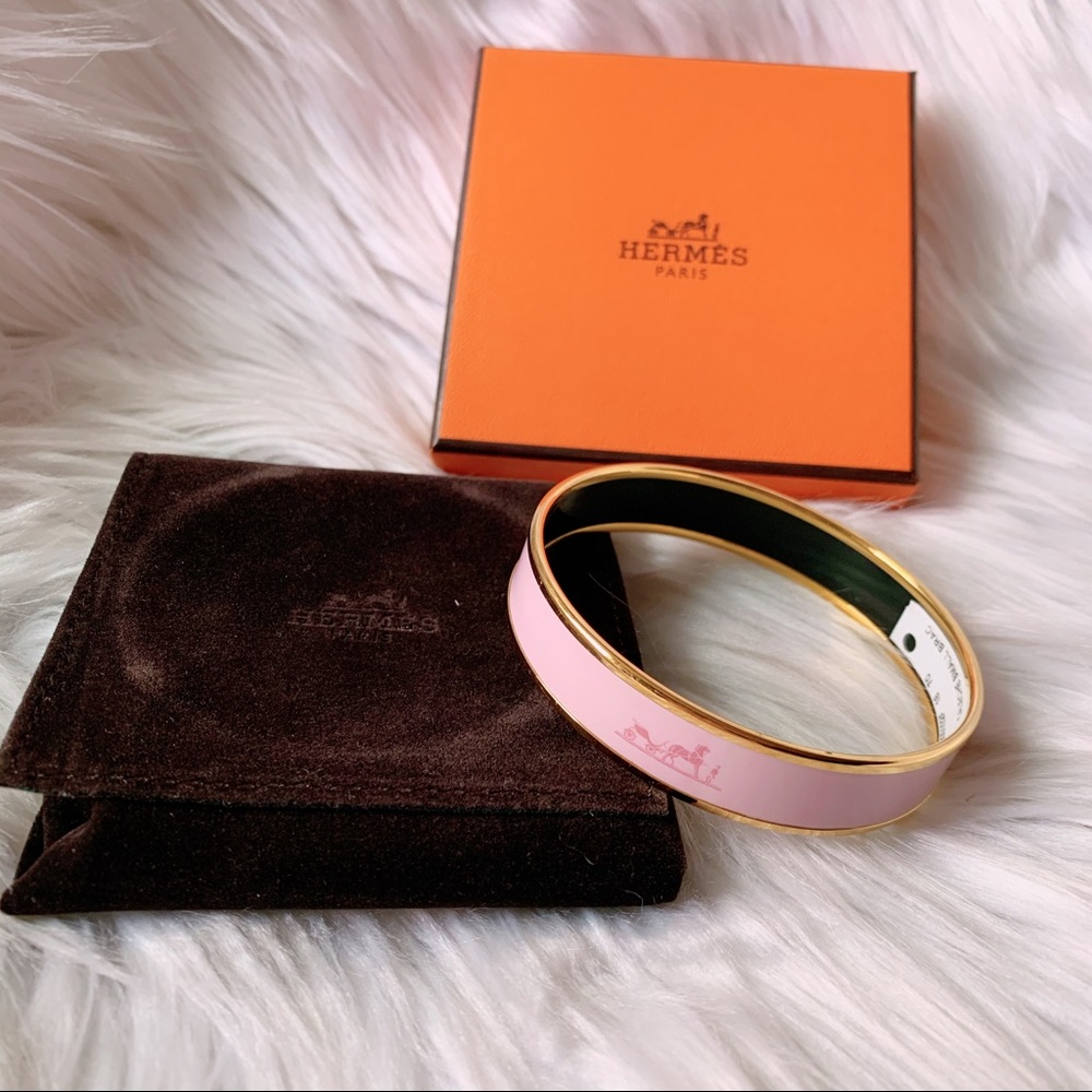 Hermès Caleche Enamel Bangle Bracelet